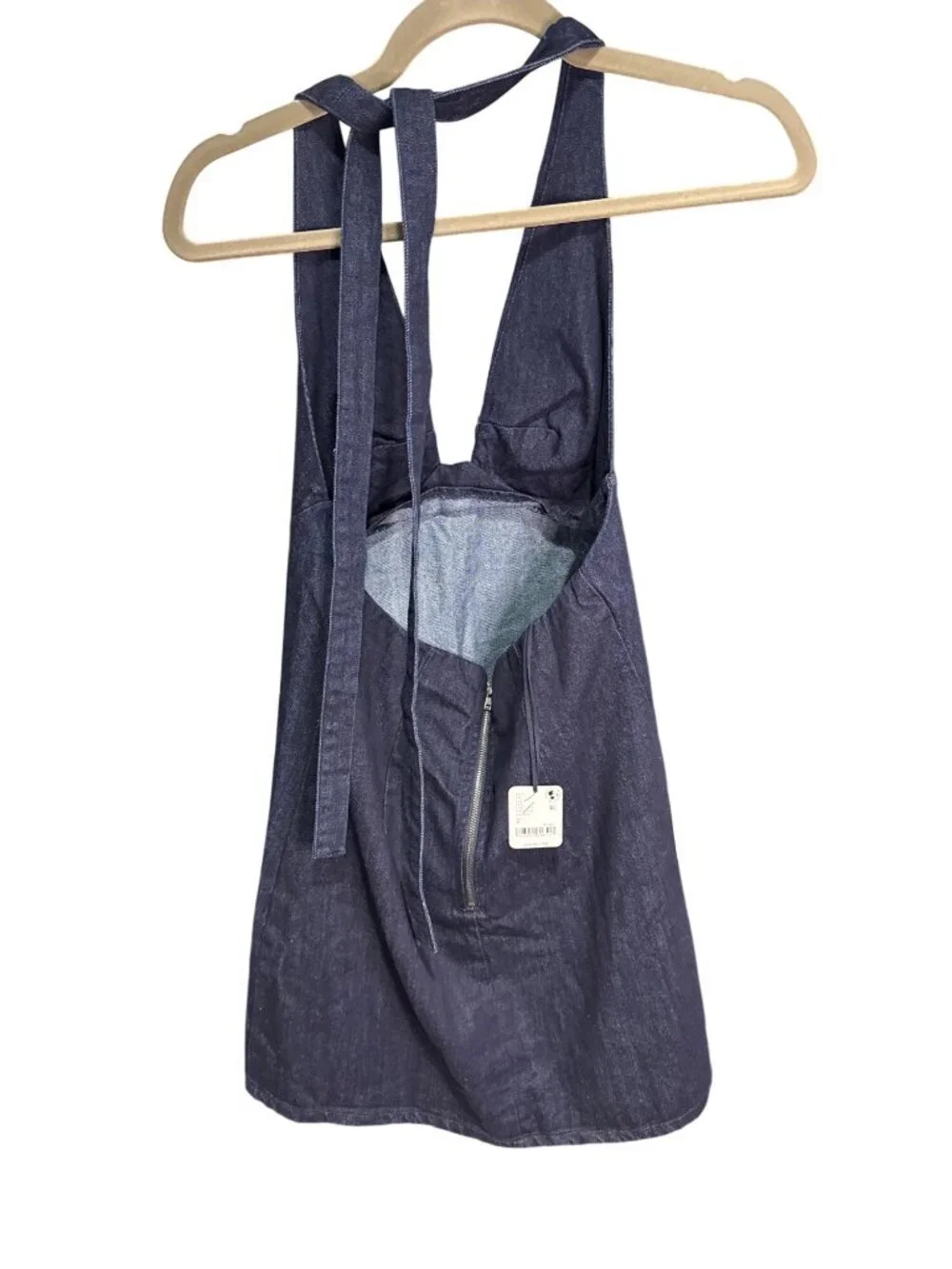 NWT Free People Trevi Blue Denim Mini Dress XS MSRP $108